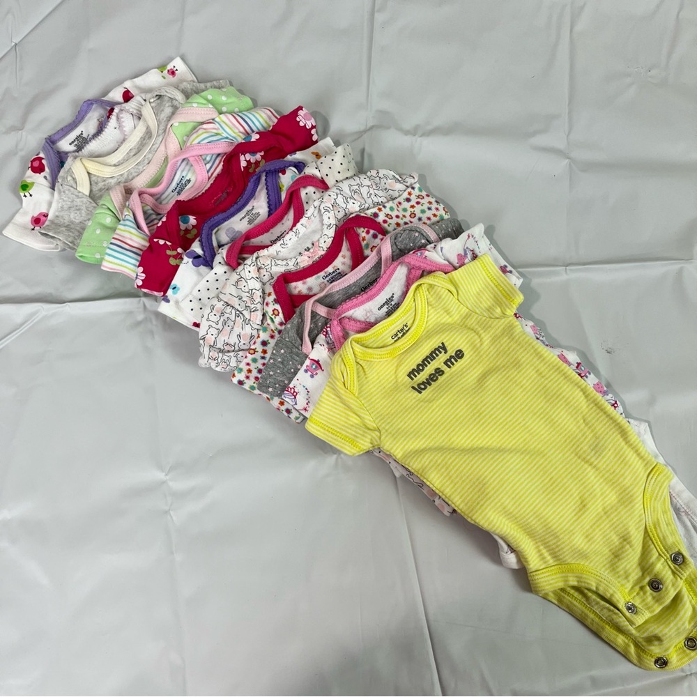 Bodysuit‎ Short Sleeve various brands Lot Baby Girls 0/3 Months 13 Pieces